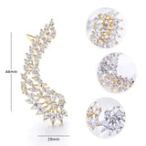 Lady's CZ Crystal Angel Wing Ear Sweep Cuff Earrings