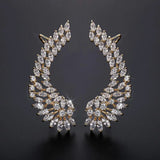 Lady's CZ Crystal Angel Wing Ear Sweep Cuff Earrings