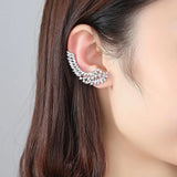 Lady's CZ Crystal Angel Wing Ear Sweep Cuff Earrings