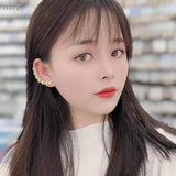 SENYU Flower Cuff Earring CZ Angel Wing Ear Sweep Wrap Cuff Earrings