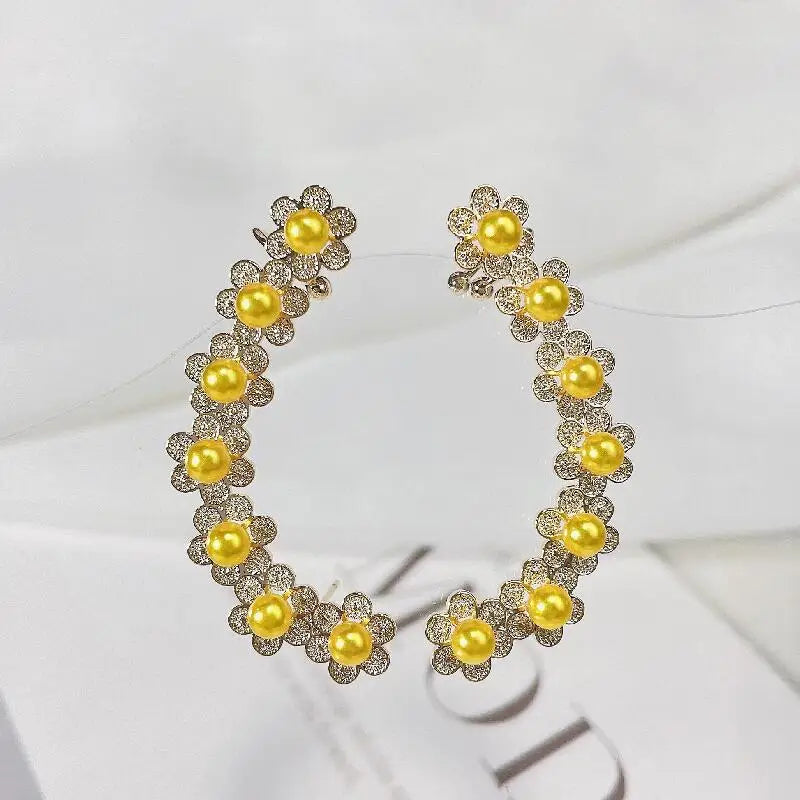 SENYU Flower Cuff Earring CZ Angel Wing Ear Sweep Wrap Cuff Earrings