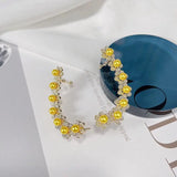 SENYU Flower Cuff Earring CZ Angel Wing Ear Sweep Wrap Cuff Earrings