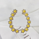 SENYU Flower Cuff Earring CZ Angel Wing Ear Sweep Wrap Cuff Earrings