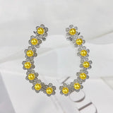 SENYU Flower Cuff Earring CZ Angel Wing Ear Sweep Wrap Cuff Earrings
