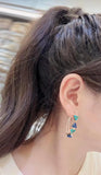 SENYU Triangle Hoop Earrings Zirconia Paved Wedding Party Jewelry