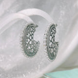 SENYU Pearl Hoop Earrings Zirconia Micro-inlay Women Jewelry