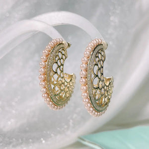 SENYU Pearl Hoop Earrings Zirconia Micro-inlay Women Jewelry