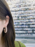 SENYU Pearl Hoop Earrings Zirconia Micro-inlay Women Jewelry