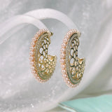 SENYU Pearl Hoop Earrings Zirconia Micro-inlay Women Jewelry
