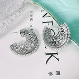 SENYU Pearl Hoop Earrings Zirconia Micro-inlay Women Jewelry