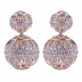 SENYU 18mm Zirconia Ball Stud Earring Double Ball Earring for Women