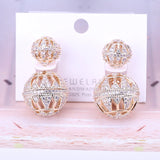 SENYU 18mm Zirconia Ball Stud Earring Double Ball Earring for Women