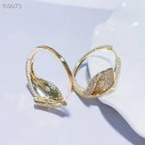 SENYU Banquet Flower Hoop Earrings Micro-inlay CZ Earring