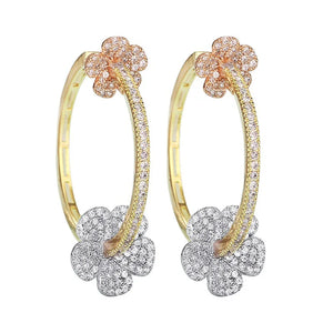 SENYU Zircon Round Hoop Earrings Plating Hot Jewelry