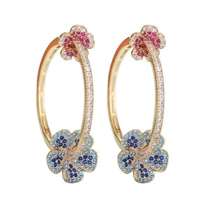 SENYU Zircon Round Hoop Earrings Plating Hot Jewelry
