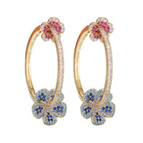 SENYU Zircon Round Hoop Earrings Plating Hot Jewelry