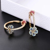 SENYU Zircon Round Hoop Earrings Plating Hot Jewelry