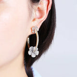 SENYU Zircon Round Hoop Earrings Plating Hot Jewelry