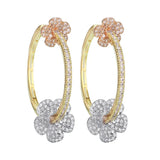 SENYU Zircon Round Hoop Earrings Plating Hot Jewelry