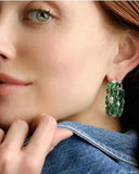 SENYU CZ Hoops Silver Plate Filled Stone Earrings