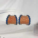 SENYU Small C Hoop Earrings CZ Paved Women's Party Jewelry
