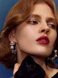 SENYU Flower Round Hoop Earrings Pearl Lady's Jewelry