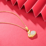 Nephrite Jade Silver 925 Rabbit Golden Plated Pendant Ethnic Style
