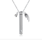 SFN4 Steel Fast Chain Shell Long Pendant Necklace
