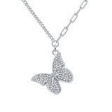 SFN6 Butterfly Pendant Necklace Female Crystal Jewelry