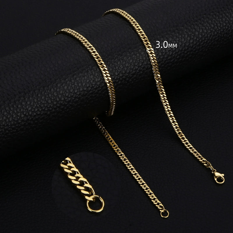 SGMAN Double Mill Chain Necklace Stainless Steel Jewelry Gift