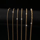 SGMAN Square Pearl Necklace Real Plating Stainless Steel Chain