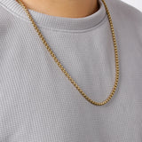 SGMAN Square Pearl Necklace Real Plating Stainless Steel Chain