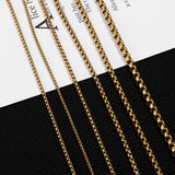SGMAN Square Pearl Necklace Real Plating Stainless Steel Chain