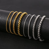 SGMAN Stainless Steel Box Chain Bracelet for Men Women Hip Hop Party Jewelry