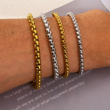 SGMAN Stainless Steel Box Chain Bracelet for Men Women Hip Hop Party Jewelry
