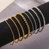 SGMAN Stainless Steel Box Chain Bracelet for Men Women Hip Hop Party Jewelry