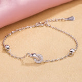 S925 Sterling Silver Dolphin Pendant Bracelet for Girls