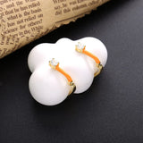 925 Silver Colorful Pave Enamel Huggie Hoop Earrings
