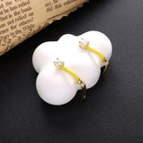 925 Silver Colorful Pave Enamel Huggie Hoop Earrings