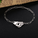 925 Silver Half Stone Handcuffs Link Bracelets For Europe Women