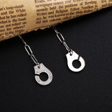 925 Silver Half Stone Handcuffs Link Bracelets For Europe Women