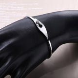 925 Silver Snap Bracelet with CZ Bangle for Women