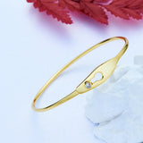 925 Silver Snap Bracelet with CZ Bangle for Women