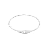 925 Silver Snap Bracelet with CZ Bangle for Women