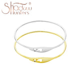 925 Silver Snap Bracelet with CZ Bangle for Women