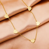 925 Sterling Silver Rainbow Heart Charm Necklace Choker