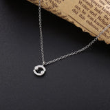 925 Silver Zodiac Pendant Choker with Crystal - Choose Your Sign