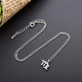 925 Silver Zodiac Pendant Choker with Crystal - Choose Your Sign