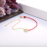 925 Silver Red String Bracelet Diamond Charm Zircon Women