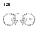 925 Silver Huggie Earrings Butterfly Cartilage Hoops